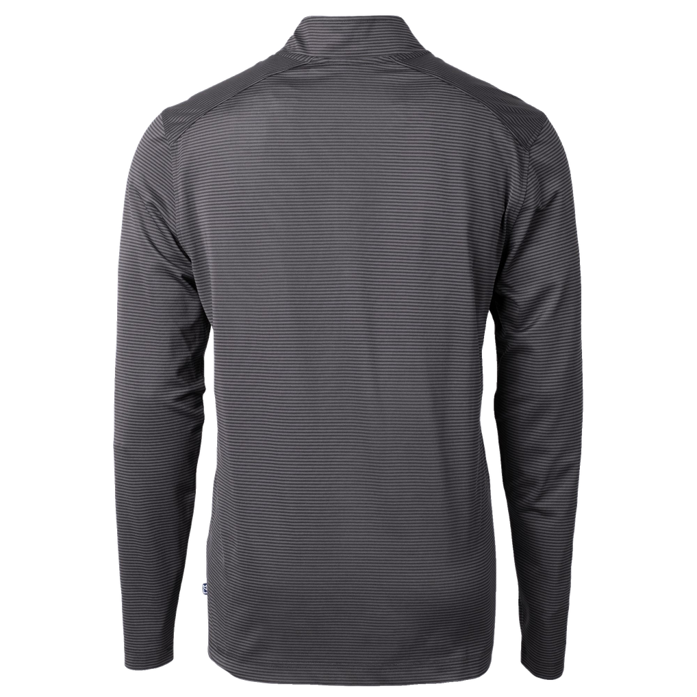 Colorado Rapids Cutter & Buck Virtue Eco Pique Micro Stripe Recycled Quarter-Zip Pullover Top - Black